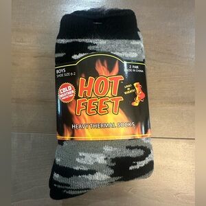 Boys' Heavy Thermal Socks - Black and Gray